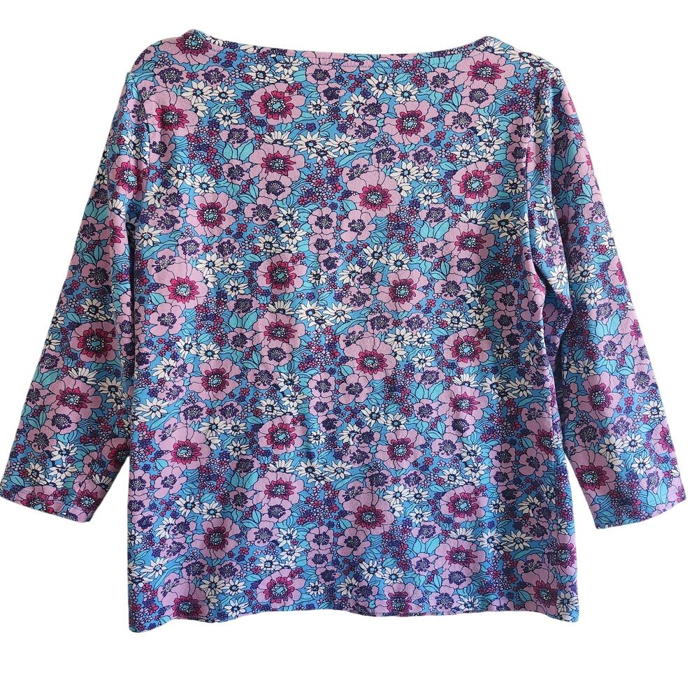 Talbots The Tee Floral 3/4 Sleeves Shirt Size Medium - Picture 2 of 7